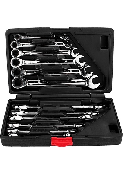 12PCS Çift Amaçlı Mandal Anahtarı Sabit Anahtar El Alet Seti 72 Diş 12 Parçalı Cırcır Anahtarı Kombinasyon Kiti (Yurt Dışından)