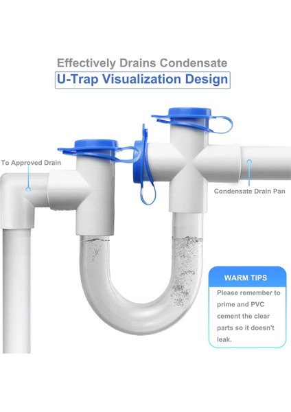 Hvac Kondens Tahliye Sistemi Için Temizleme Fırçası ile 3/4 Pvc U Tuzak Boru Bağlantısı Konnektörü (Yurt Dışından) modelleri