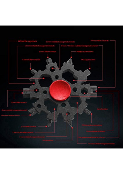 2x 22 22 Kar Tanesi Çok Elçisi Karbon Çeliği Kar Tanesi Standart Multool Men Için Kar Tanesi Anahtarı Leri B (Yurt Dışından) fırsatları