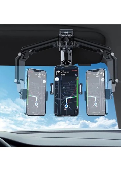 1080° Dönebilen Akrobatik Araba Telefon Tutacağı Güneşliğe Takılan Telefon Tutucu