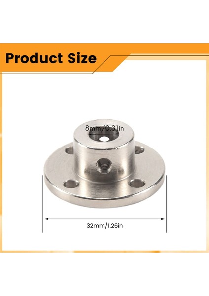 8mm Flanş Kuplaj Konnektörü Sert Kılavuz Çelik Model Kuplör Aksesuarı Şaft Ekseni Bağlantı Parçaları (8 Paket) (Yurt Dışından)