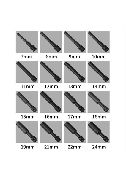 8pcs 1/2 Soketi Başlıca Darbe Anahtarı Hex Adaptör Somura Dönüştürücü 15MM-24MM Siyah (Yurt Dışından) indirimleri
