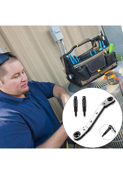 Hvac Service Anahtar Araçları Soğutma Araçları Için 2 Altıgen Bit Adaptör Kiti ile Klima Valfı Cırcır Anahtarı (Yurt Dışından) modelleri