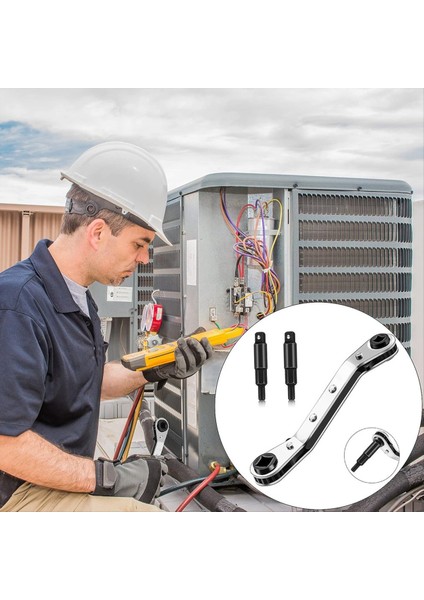 Hvac Service Anahtar Araçları Soğutma Araçları Için 2 Altıgen Bit Adaptör Kiti ile Klima Valfı Cırcır Anahtarı (Yurt Dışından) fırsatları