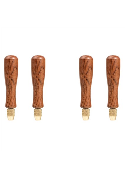 4x Ahşap Dosya Tutma Ahşap Kulplar Küçük Dosyalar Için Pirinç Kolet Chuck ile Aksesuarlar Dıy (Yurt Dışından)