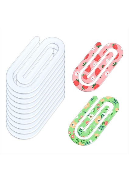 10 Paket Süblimasyon Boşlukları Akrilik Klipler 4 Inç x 2 Inç Jumbo Kipler Isı Transferi Için Temiz (Yurt Dışından)