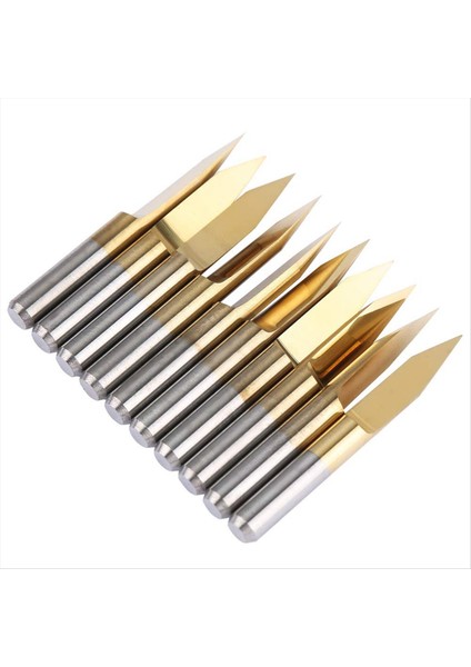 10PCS V Grooving Yönlendirici Bit 3 175MM Kaplamalı Tungsten Çelik Gravür Cnc Kesici Bit Oyma Aracı (3 175X30 ° X0 1) (Yurt Dışından) fırsatları