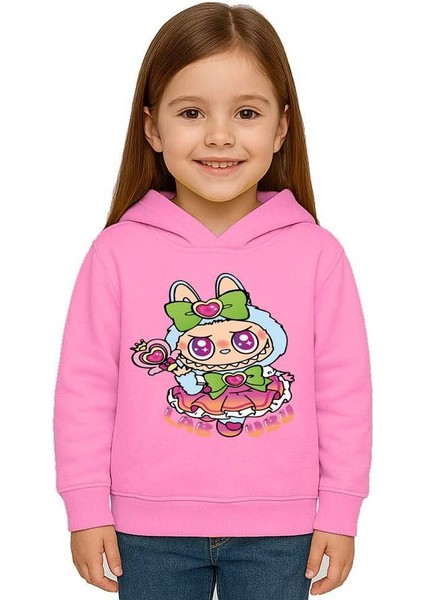 Unisex Baskılı Çocuk Swaetshirt Labubu Baskılı Kapüşonlu 3 Iplik Şardonlu fiyatları