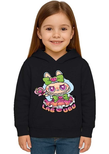 Unisex Baskılı Çocuk Swaetshirt Labubu Baskılı Kapüşonlu 3 Iplik Şardonlu fiyatları