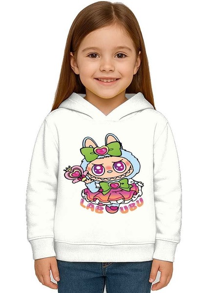 Unisex Baskılı Çocuk Swaetshirt Labubu Baskılı Kapüşonlu 3 Iplik Şardonlu fiyatları