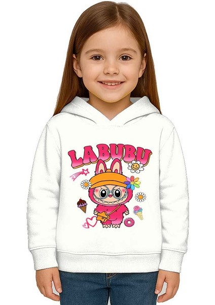 Unisex Baskılı Çocuk Swaetshirt Labubu Baskılı Kapüşonlu 3 Iplik Şardonlu fiyatları
