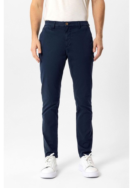 Lacivert Slim Fit Pamuklu Yan Cep Chino Pantolon fiyatları