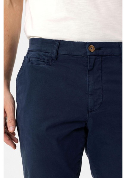 Lacivert Slim Fit Pamuklu Yan Cep Chino Pantolon indirimleri