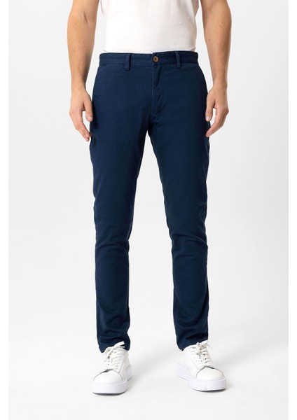 Lacivert Slim Fit Pamuklu Yan Cep Chino Pantolon fiyatları
