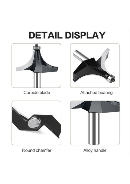 12MMX2-1/2 Şeytan Köşe Yuvarlak Tungsten Karbür Freze Kesici Ahşap Araçları (Yurt Dışından) fiyatları
