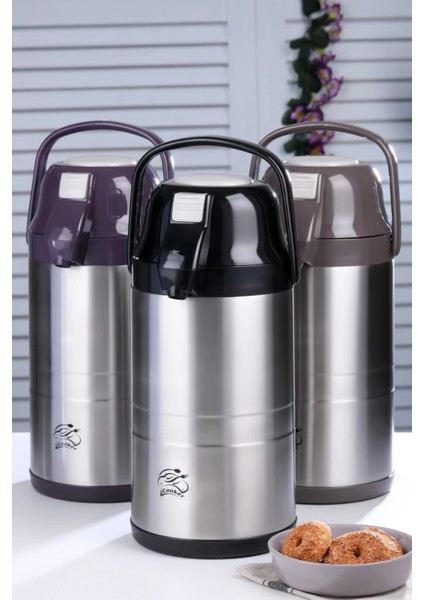 CKR-2008 3.5lt Pompalı Çelik Termos (5148)