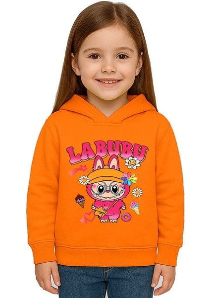 Unisex Baskılı Çocuk Swaetshirt Labubu Baskılı Kapüşonlu 3 Iplik Şardonlu fiyatları