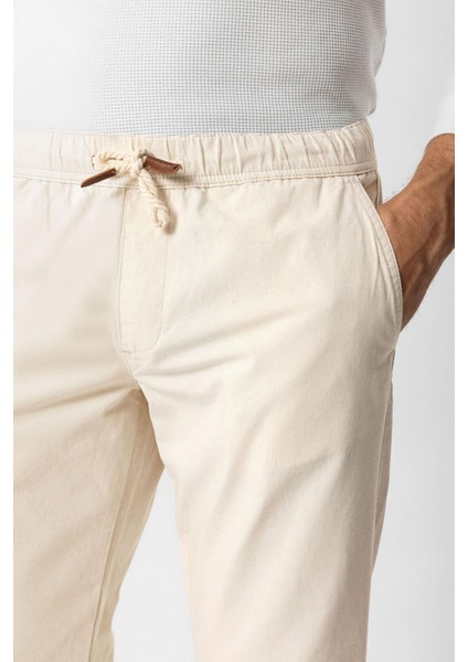 Ekru Relaxed Fit Yan Cepli %100 Pamuk Beli Bağlamalı Denim Pantolon fırsatları