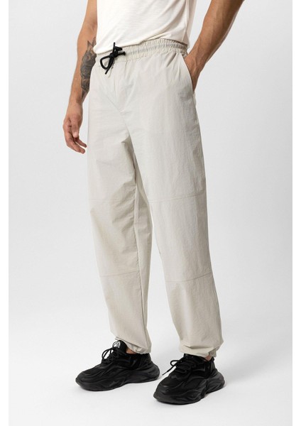 Bej Relaxed Fit Beli Lastikli Jogger Pantolon modelleri