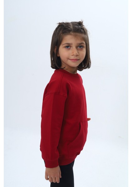 Kız Çocuk Mini Kalp Baskılı Sweatshirt fiyatları