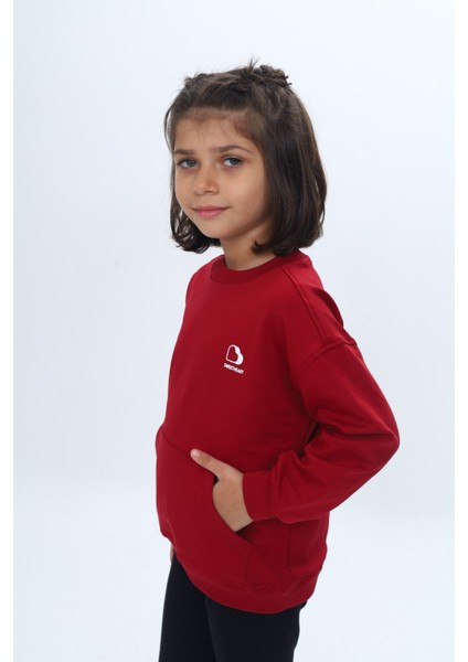 Kız Çocuk Mini Kalp Baskılı Sweatshirt modelleri
