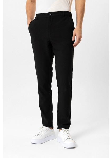 Siyah Smart Fit Beli Lastikli Yan Cep Casual Pantolon fiyatları
