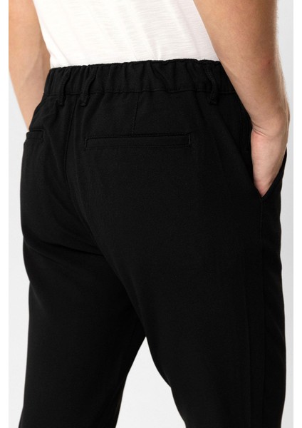 Siyah Smart Fit Beli Lastikli Yan Cep Casual Pantolon indirimleri