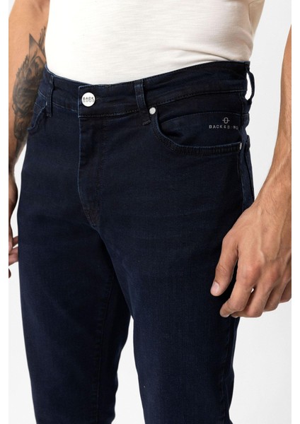 Lacivert Slim Fit 5 Cepli Pamuklu Denim Pantolon modelleri