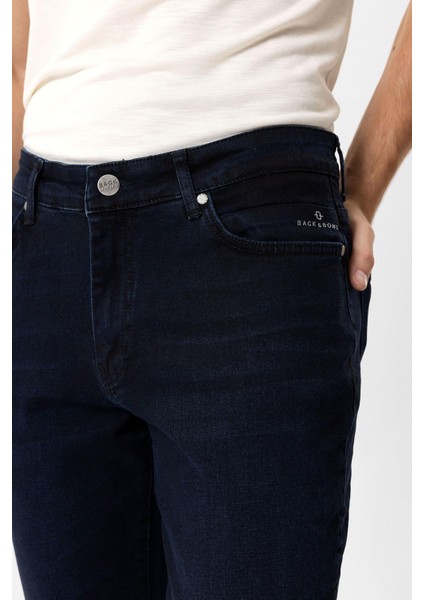 Lacivert Slim Fit 5 Cepli Pamuklu Denim Pantolon fırsatları