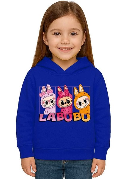 Unisex Baskılı Çocuk Swaetshirt Labubu Baskılı Kapüşonlu 3 Iplik Şardonlu fiyatları
