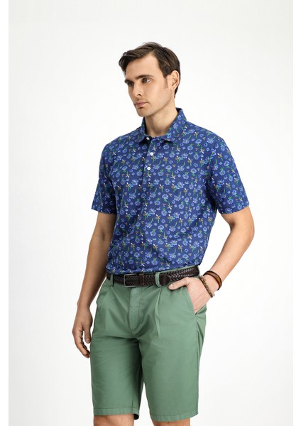 Slim Fit Dar Kesim Pamuklu Baskılı Polo Yaka Tişört modelleri