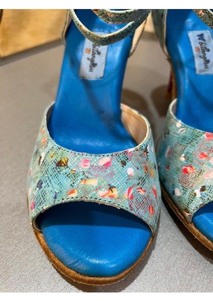 “red Art” Mavi Bilekten Çift Atkılı 8,5 cm 13 Pont Topuk Boyu Tango, Dans ve Abiye Ayakkabısı fiyatları