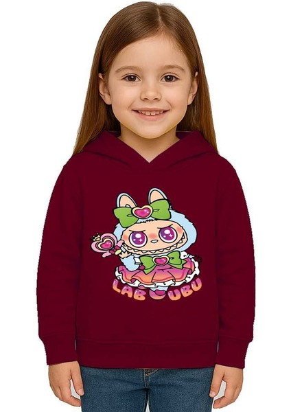 Unisex Baskılı Çocuk Swaetshirt Labubu Baskılı Kapüşonlu 3 Iplik Şardonlu fiyatları