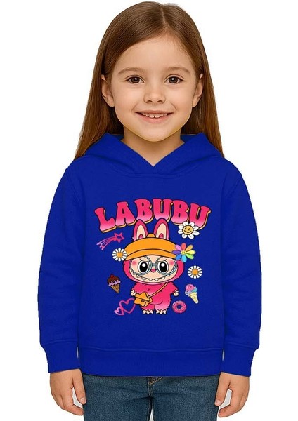 Unisex Baskılı Çocuk Swaetshirt Labubu Baskılı Kapüşonlu 3 Iplik Şardonlu fiyatları
