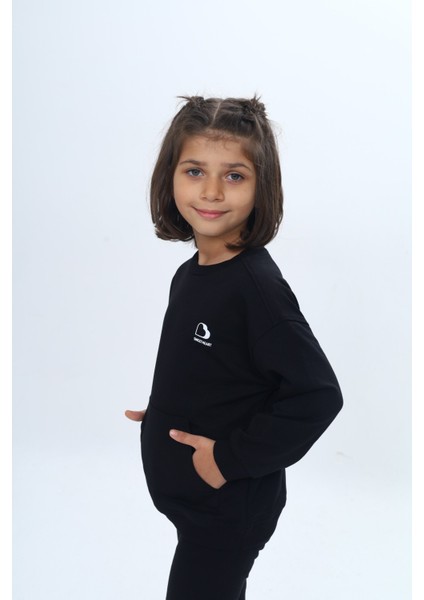 Kız Çocuk Mini Kalp Baskılı Sweatshirt modelleri