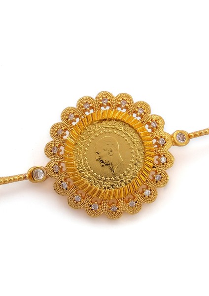 altın kaplama çiçek model nazar boncuklu çeyrek altınlı bileklik blk-1217 fiyatları