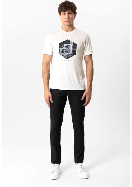 Siyah Slim Fit Pamuklu Yan Cep Chino Pantolon