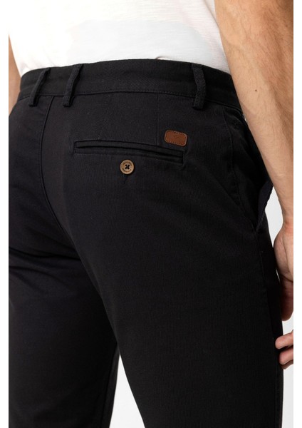 Siyah Slim Fit Pamuklu Yan Cep Chino Pantolon indirimleri
