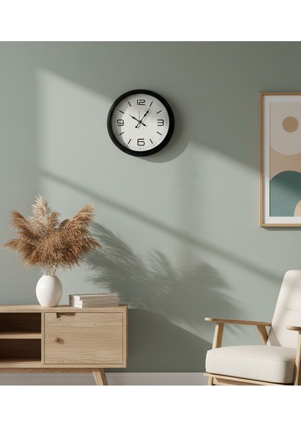 Metal Siyah Modern Duvar Saati | 40 cm | Butik Saat modelleri
