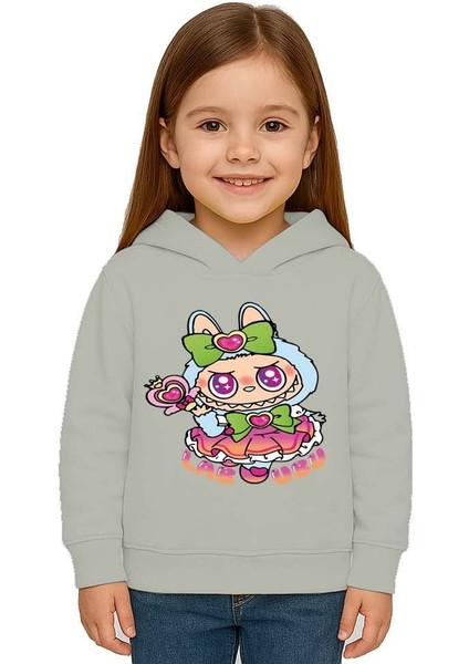 Unisex Baskılı Çocuk Swaetshirt Labubu Baskılı Kapüşonlu 3 Iplik Şardonlu fiyatları