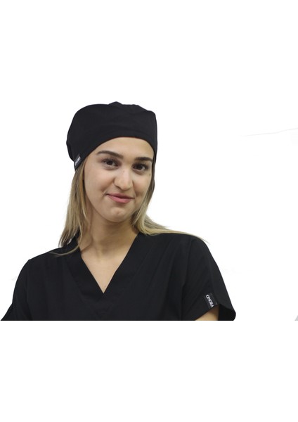Unisex,Siyah Doktor Hemşire Cerrahi Bonesi