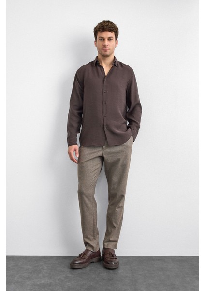 Kahve Normal Yaka Gömlek fırsatları