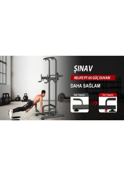 Relife Pt-05 - Barfiks Dips İstasyonu - Güç Duvarı - 2025 Yeni Model - Çok Fonksiyonlu Antreman Aleti