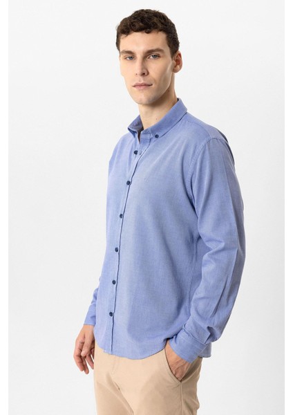 Lacivert Regular Fit %100 Pamuk Oxford Gömlek modelleri