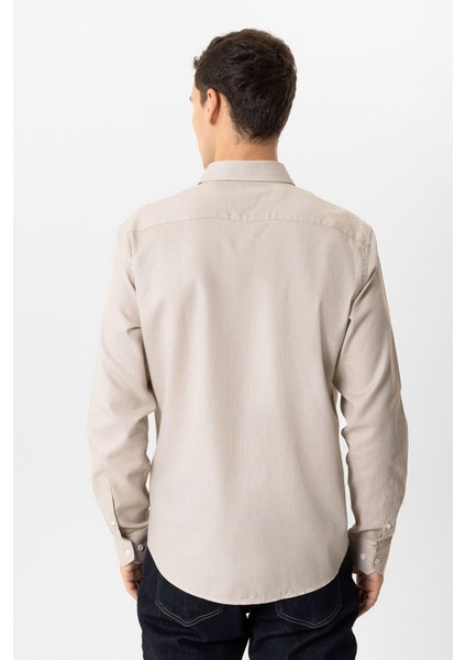 Taş Slim Fit Armürlü %100 Pamuk Gömlek indirimleri