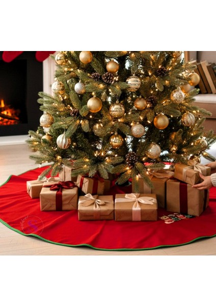 Yılbaşı Kedicik Ailesi Nakışlı Çam Ağacı Örtüsü (90CM) fiyatları