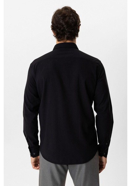 Siyah Regular Fit %100 Pamuk Oxford Gömlek fırsatları