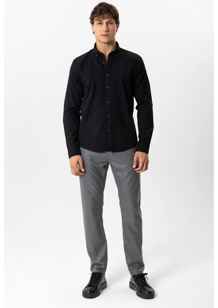 Siyah Regular Fit %100 Pamuk Oxford Gömlek indirimleri
