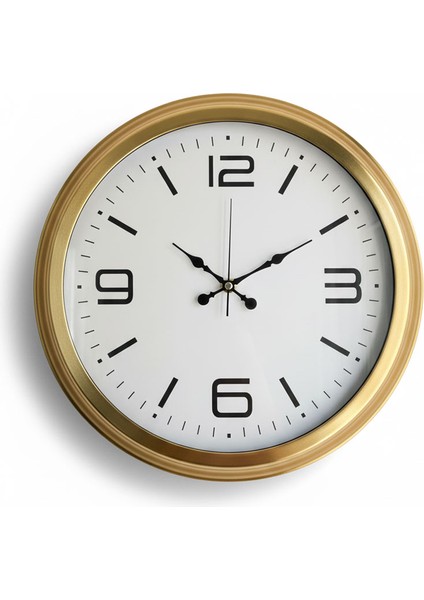 Metal Klasik Gold Eskitme Duvar Saati | 40 cm | Butik Saat