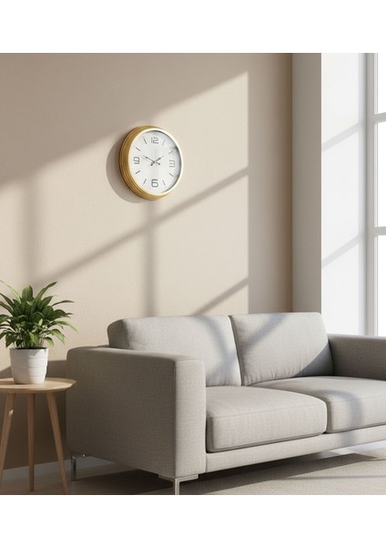 Metal Klasik Gold Eskitme Duvar Saati | 40 cm | Butik Saat fiyatları